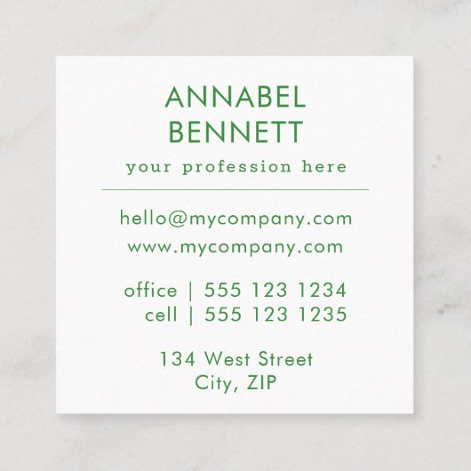 Zitrus-Zitronenmuster beruflich Quadratische Visitenkarte (Rückseite)