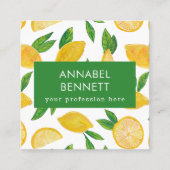 Zitrus-Zitronenmuster beruflich Quadratische Visitenkarte (Vorderseite)