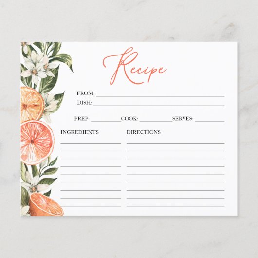 Zitrusblumenkrebskarte Brautparty (Vorderseite)