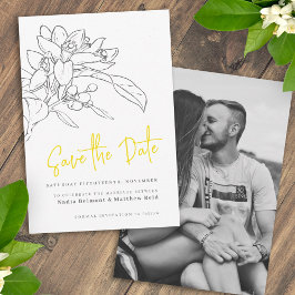 Zitrusblüte Foto Hochzeit speichern Sie das Datum Save The Date