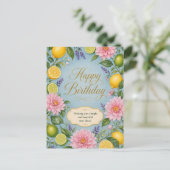 Zitrusblüten-Geburtstagsfeier Postkarte (Stehend Vorderseite)