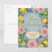 Zitrusblüten-Geburtstagsfeier Postkarte (Vorne/Hinten)