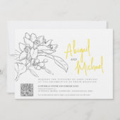 Zitrusblütengeweih, gelbe Hochzeit Einladung (Vorderseite)