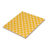 Zitruscreme Karo-Schachbrettmuster Fliese (Seite)