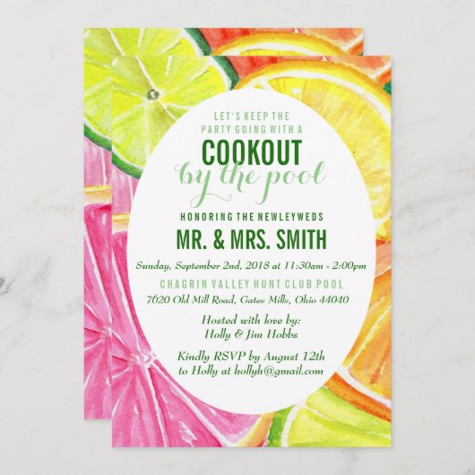 Zitruseinladung Einladung (Vorne/Hinten)