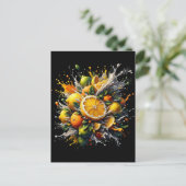 Zitrusexplosion Postkarte (Stehend Vorderseite)