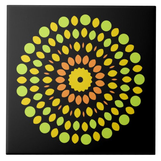 Zitrusfarben, grün, gelb, orange, fliese (Vorderseite)