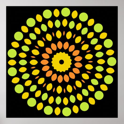 Zitrusfarben, grün, gelb, orange, poster (Vorne)