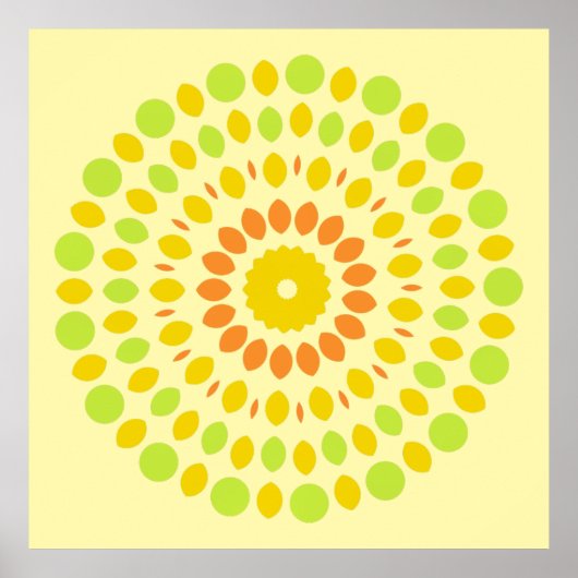Zitrusfarben, grün, gelb, orange, poster (Vorne)
