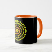 Zitrusfarben, grün, gelb, orange, tasse (VorderseiteRechts)