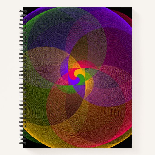 Zitrusfarbene geometrische Spiralbindung Notizbuch (Vorderseite)