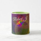 Zitrusfarbige geometrische Kaffeetasse (Zentrum)