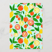 Zitrusfeier CUSTOM Braut Sommer Frucht Menükarte (Rückseite)