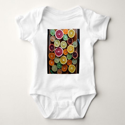 Zitrusfrucht Baby Strampler (Vorderseite)