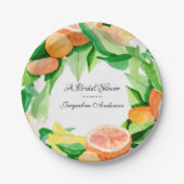 Zitrusfrucht-Brautparty-Tee-Party-orange Pappteller (Vorderseite)