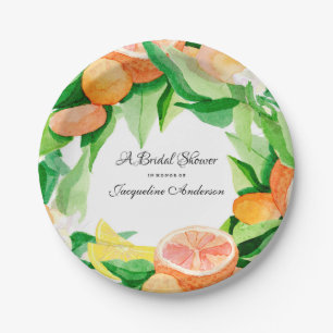 Zitrusfrucht-Brautparty-Tee-Party-orange Pappteller