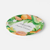 Zitrusfrucht-Brautparty-Tee-Party-orange Pappteller (Schrägansicht)