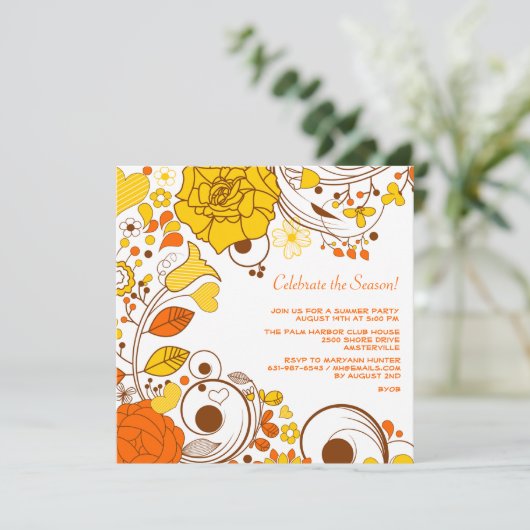 Zitrusfrucht-Drehungs-Einladung Einladung (Stehend Vorderseite)