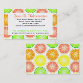 Zitrusfrucht-Druck - Zitronen-Limone orange Visitenkarte (Vorne/Hinten)