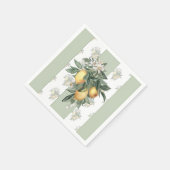 Zitrusfrucht | Grün und weiß gestreift Serviette (Ecke)