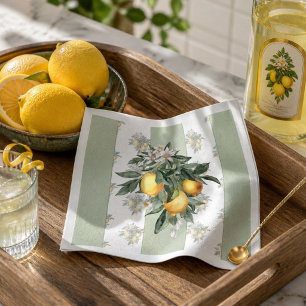 Zitrusfrucht   Grün und weiß gestreift Serviette