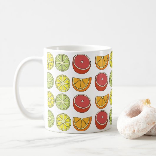 Zitrusfrucht kaffeetasse (Mit Donut)