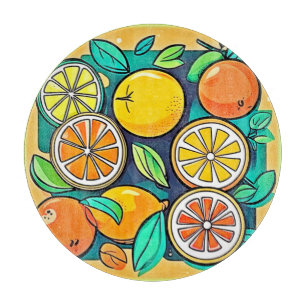 Zitrusfrucht Kunst Design Schneidebrett