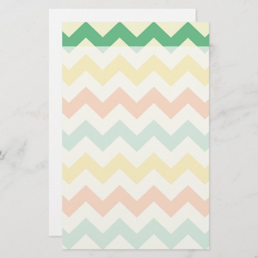 Zitrusfrucht-Limone grüne orange Gelb-Zickzack Briefpapier (Vorne/Hinten)