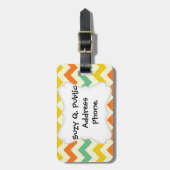 Zitrusfrucht-Limone grüne orange Gelb-Zickzack Gepäckanhänger (Vorderseite vertikal)