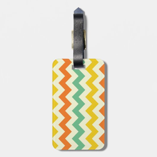 Zitrusfrucht-Limone grüne orange Gelb-Zickzack Gepäckanhänger (Rückseite vertikal)