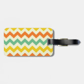 Zitrusfrucht-Limone grüne orange Gelb-Zickzack Gepäckanhänger (Rückseite horizontal)