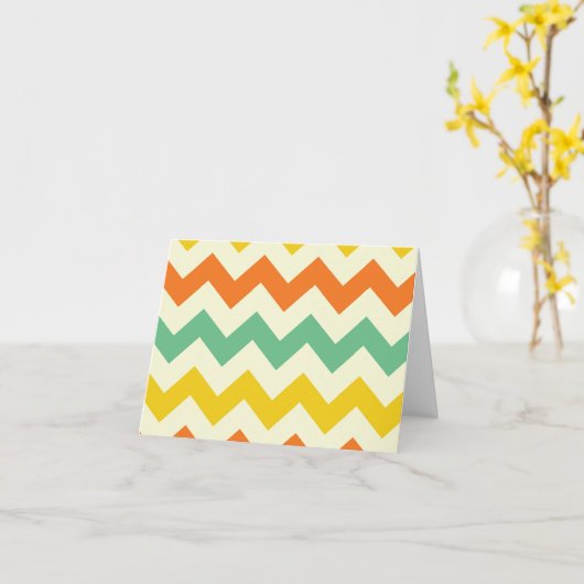 Zitrusfrucht-Limone grüne orange Gelb-Zickzack Karte (Gelbe Blume)