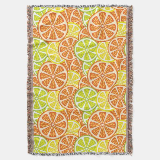 Zitrusfrucht-Muster 2 Decke (Vorderseite Vertikal)