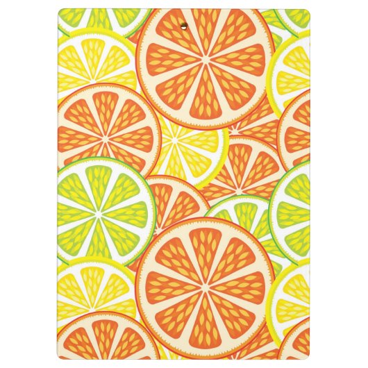 Zitrusfrucht-Muster 2 Klemmbrett (Rückseite)