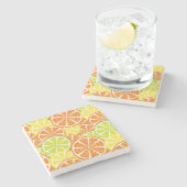 Zitrusfrucht-Muster 2 Steinuntersetzer (Seitenansicht)