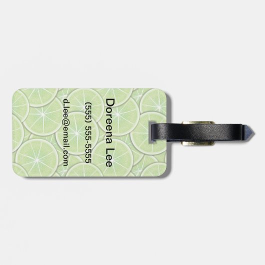 Zitrusfrucht-Muster Gepäckanhänger (Rückseite horizontal)