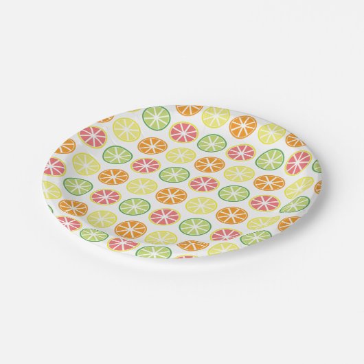 Zitrusfrucht-Muster-Papier-Teller Pappteller (Schrägansicht)