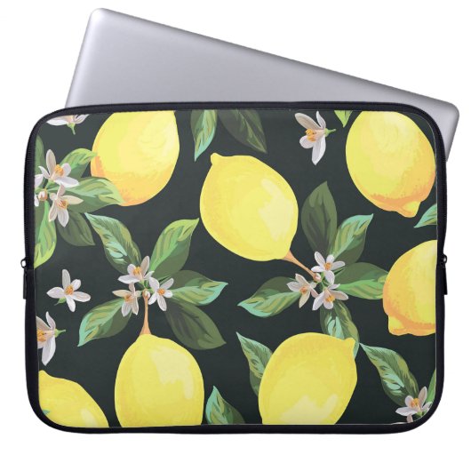 Zitrusfrucht: Nahtloses Musterdesign Laptopschutzhülle (Vorderseite)