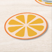 Zitrusfrucht-orange Scheibe-Frucht-1. Runder Pappuntersetzer (Angewinkelt)