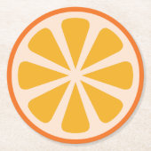 Zitrusfrucht-orange Scheibe-Frucht-1. Runder Pappuntersetzer (Vorderseite)