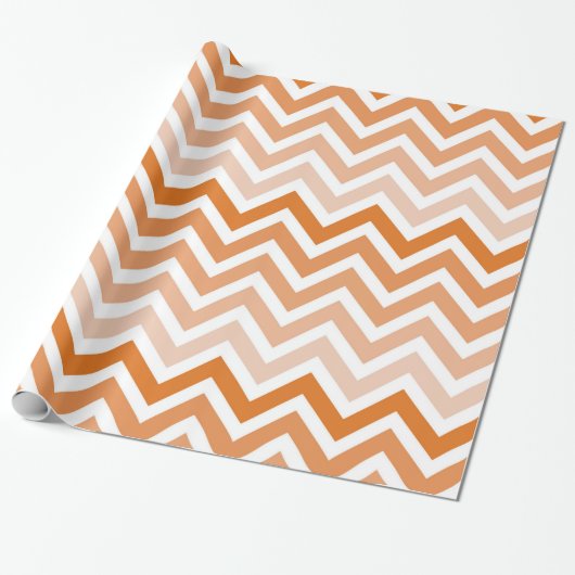 Zitrusfrucht orange Zickzack Ombre Geschenkpapier (Ungerollt)