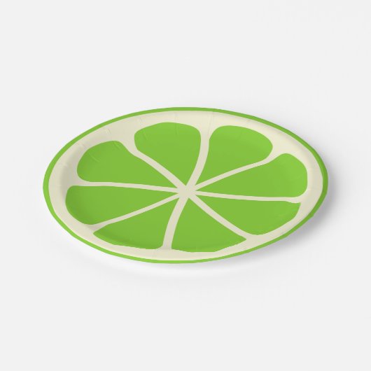 Zitrusfrucht-Party Limon Pappteller (Schrägansicht)