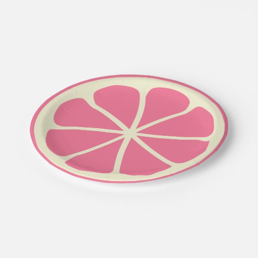 Zitrusfrucht-Party Pappteller (Schrägansicht)