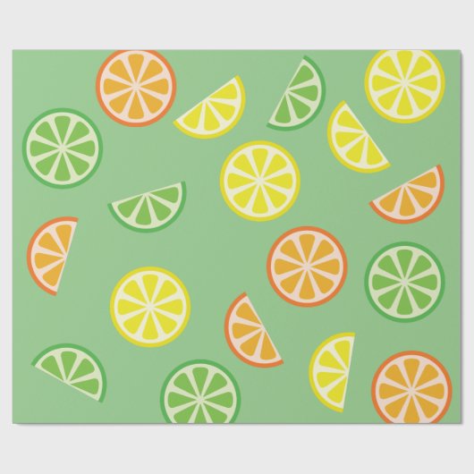 Zitrusfrucht-Scheibe-niedliche Frucht-1. Geschenkpapier (Flach)