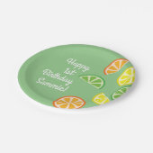 Zitrusfrucht-Scheibe-niedliche Frucht-1. Pappteller (Schrägansicht)