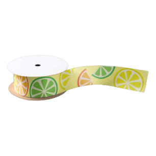 Zitrusfrucht-Scheibe-Zitronen-Limones orange Band Satinband