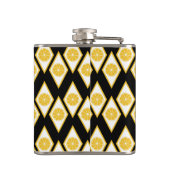 Zitrusfrucht-Scheiben im modernen Diamant-Muster Flachmann (Rückseite)