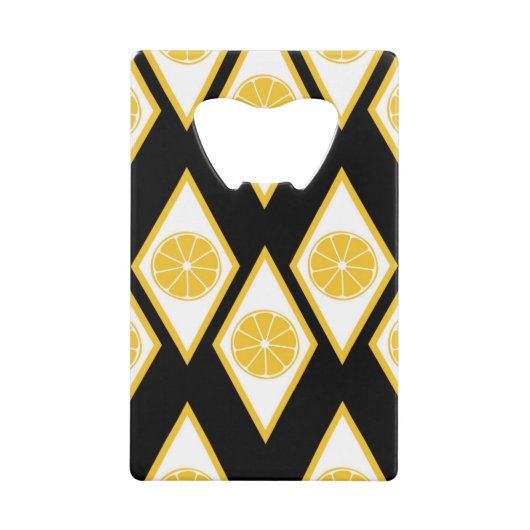 Zitrusfrucht-Scheiben im modernen Diamant-Muster Geldkarten Flaschenöffner (Vorderseite)