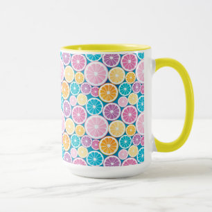 Zitrusfrucht schneidet Muster Tasse