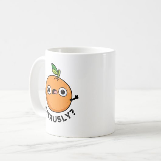 Zitrusfrucht seriös Orangenpuppe Kaffeetasse (Vorderseite Links)